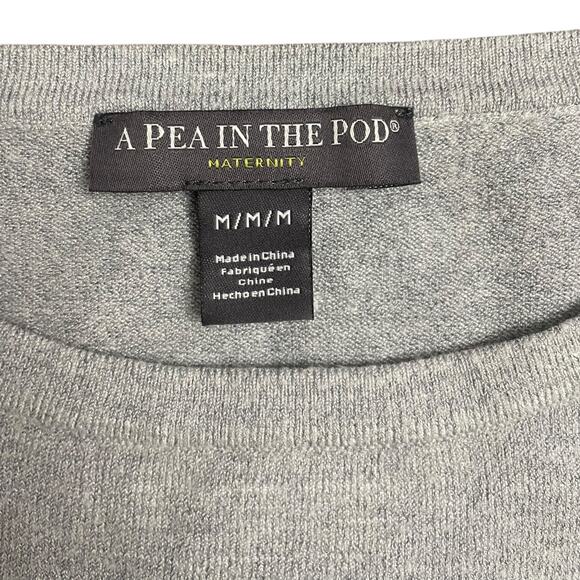 A Pea in the Pod Maternity Gray Polka Dot Tunic Top Long Sleeve Size M - Picture 2 of 8